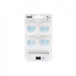 Lot de 4 boutons de meuble Coeur blanc...