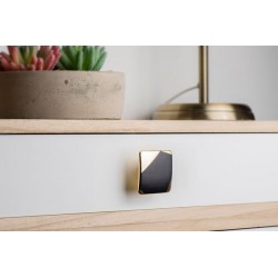 bouton de meuble Marbre noir zamak H.20 x l.37...