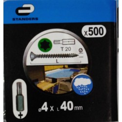 Lot de 500 vis inox TROX tête fraisée STANDERS,...