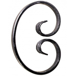 Volute à clipser à clipser Fer prépeint, 15 x 11cm