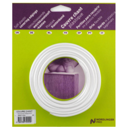 Couvre-chant non encollé blanc, L.200 x l.1.6 cm