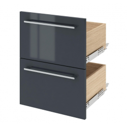 Lot de 2 tiroirs, l.45 x H.58 x P.46cm, Gris...