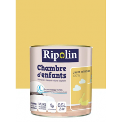 Peinture jaune mimosa mur et boiserie Chambre...