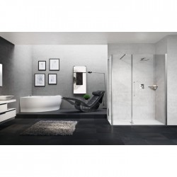 Porte de douche pivotante verre transparent -...