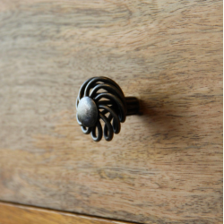 Bouton de meuble Boule acier, gris foncé...