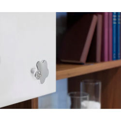 Bouton de meuble Fleur zamak, argent REI H.20 x...