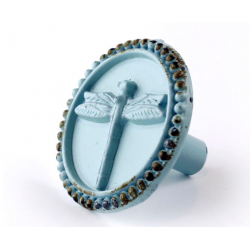 Bouton de meuble L'AGAPE Libellule bleu métal