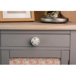 Bouton de meuble Rond porcelaine, beige REI...