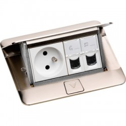 POP-UP 4 MODULES EQUIPE LEGRAND 1X2P+T + 2 RJ45...